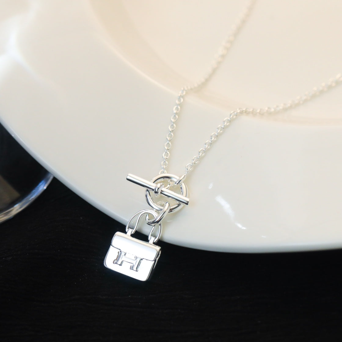 [Am jewelry]POP H PEDANT SILVER NECKLACE