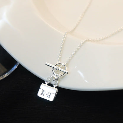 [Am jewelry]POP H PEDANT SILVER NECKLACE