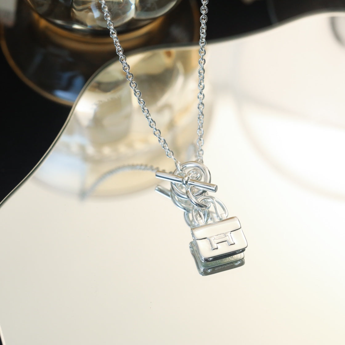 [Am jewelry]POP H PEDANT SILVER NECKLACE