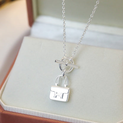 [Am jewelry]POP H PEDANT SILVER NECKLACE