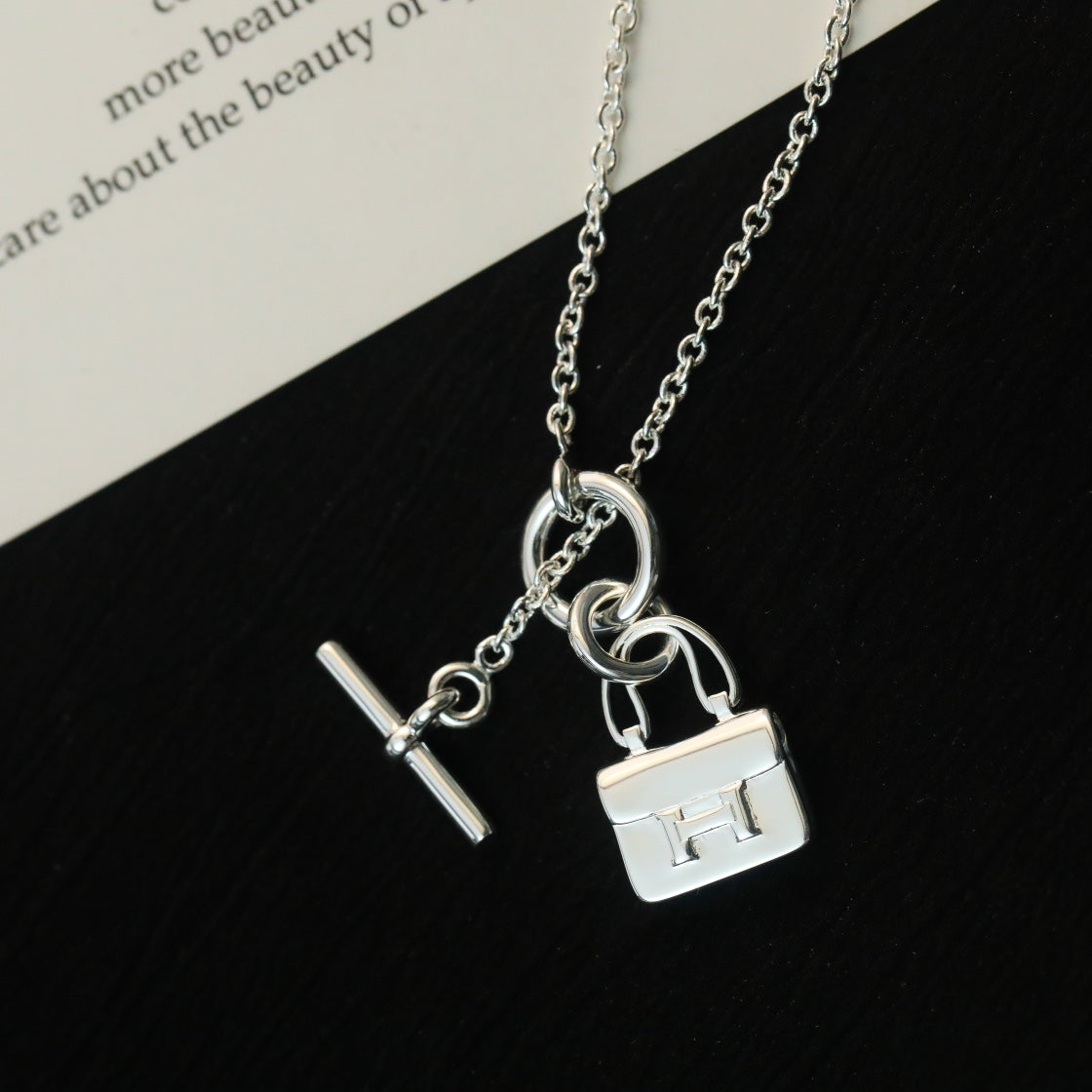 [Am jewelry]POP H PEDANT SILVER NECKLACE