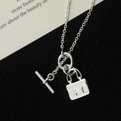 [Am jewelry]POP H PEDANT SILVER NECKLACE