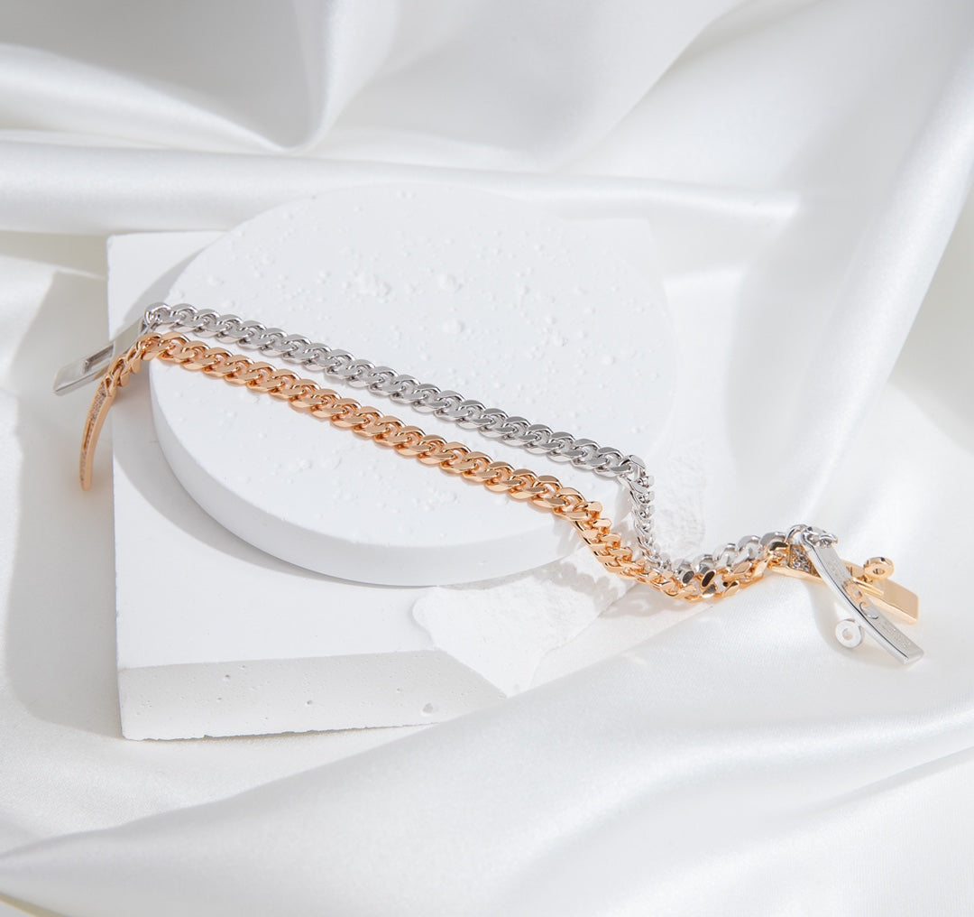 [Am jewelry]KELLY CHAIN SILVER DIAMOND BRACELET