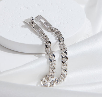 [Am jewelry]KELLY CHAIN SILVER DIAMOND BRACELET