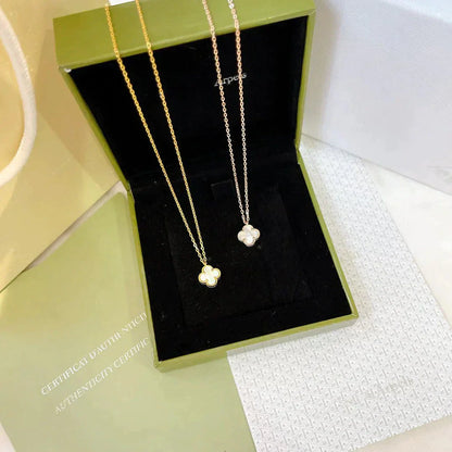 [Am jewelry]CLOVER MINI 9.5MM WHITE MOTHER-OF-PEARL NECKLACE