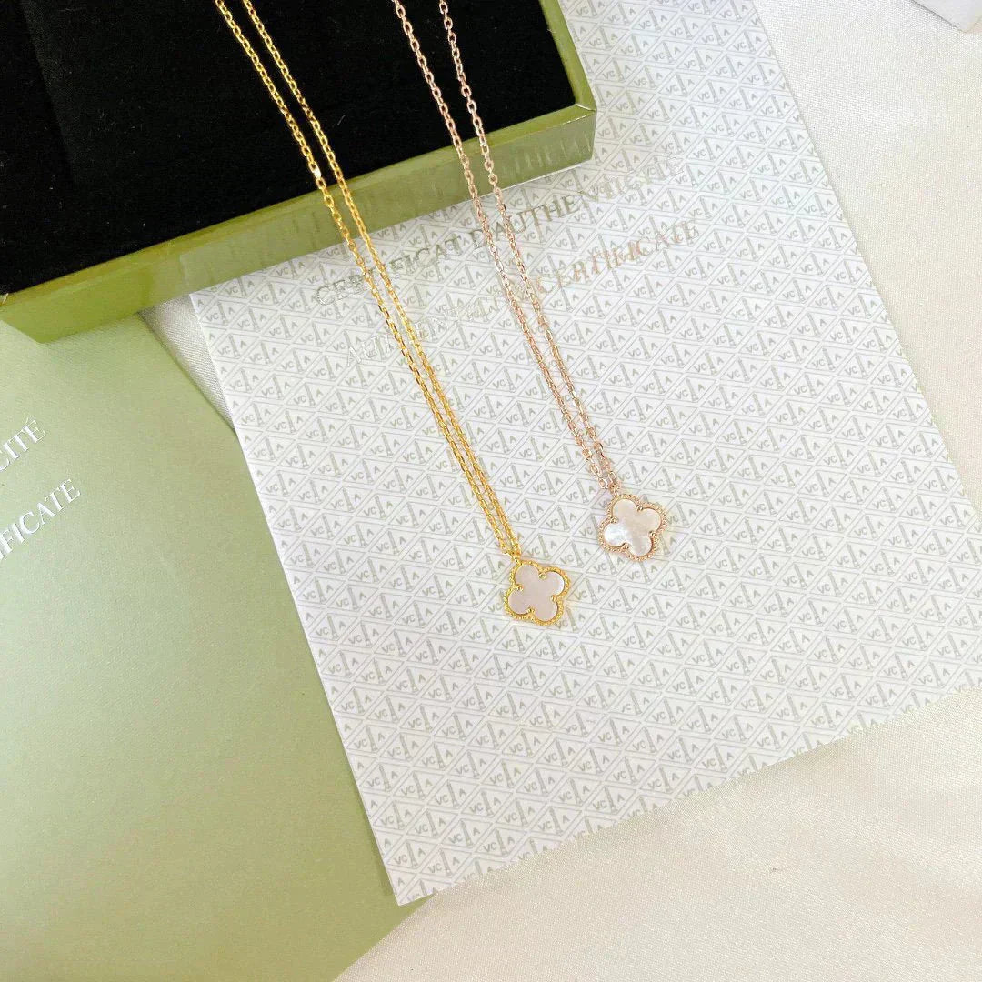 [Am jewelry]CLOVER MINI 9.5MM WHITE MOTHER-OF-PEARL NECKLACE