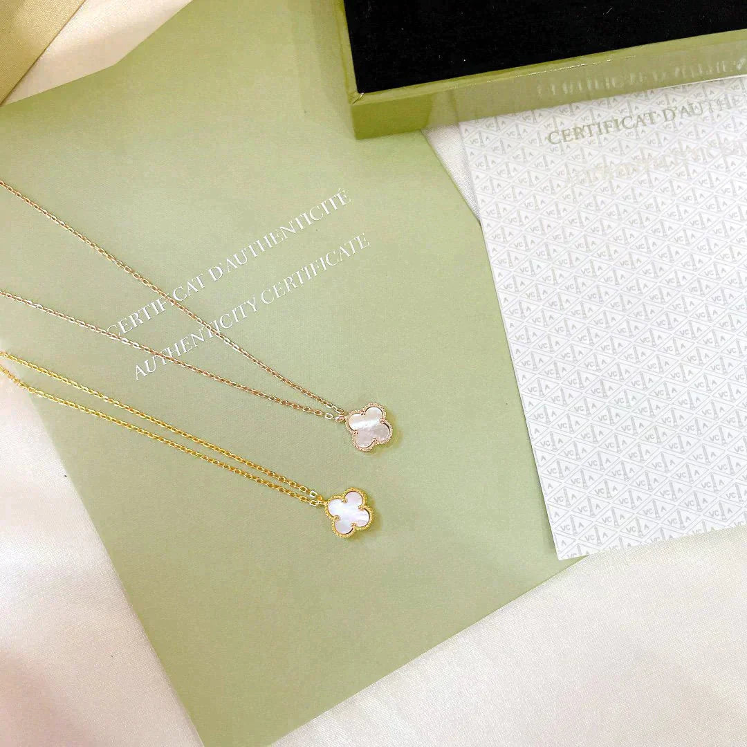 [Am jewelry]CLOVER MINI 9.5MM WHITE MOTHER-OF-PEARL NECKLACE