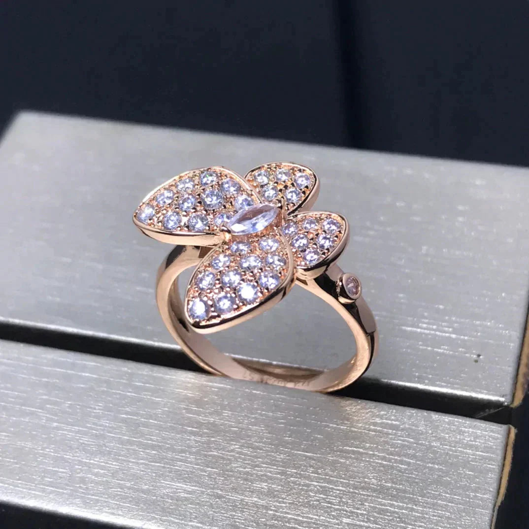 [Am jewelry]BUTTERFLY PINK GOLD DIAMOND RING