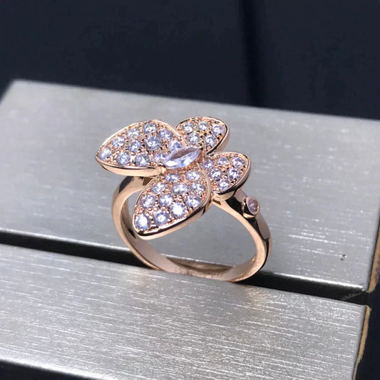 [Am jewelry]BUTTERFLY PINK GOLD DIAMOND RING