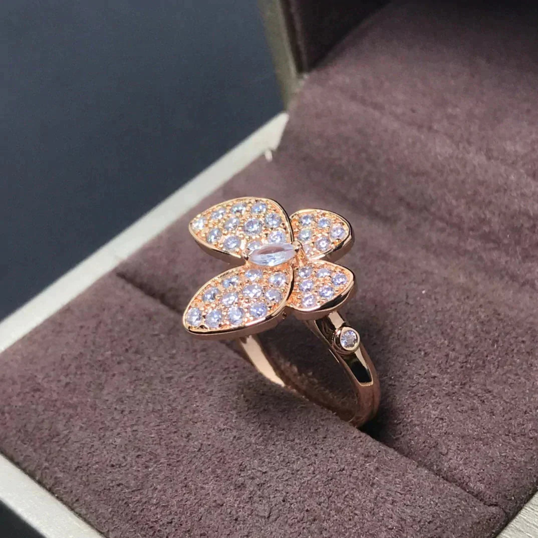 [Am jewelry]BUTTERFLY PINK GOLD DIAMOND RING
