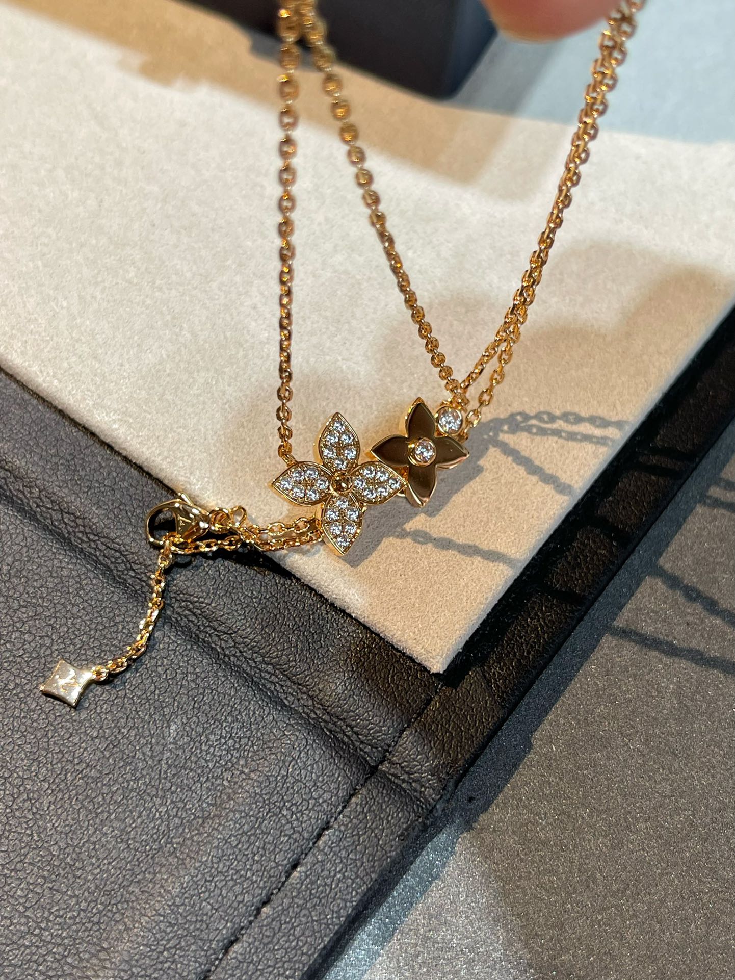 [Am jewelry]STAR BLOSSOM NECKLACE PINK GOLD DIAMONDS