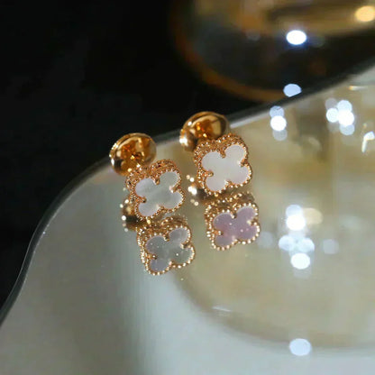 [Am jewelry]CLOVER MINI 9.5MM WHITE MOP EARRINGS