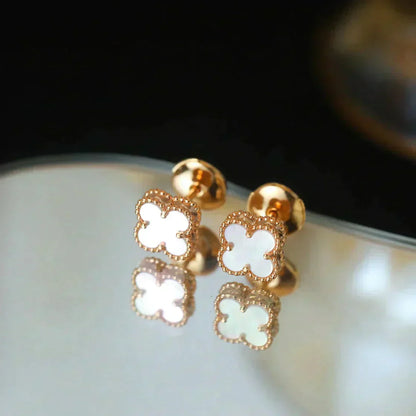 [Am jewelry]CLOVER MINI 9.5MM WHITE MOP EARRINGS