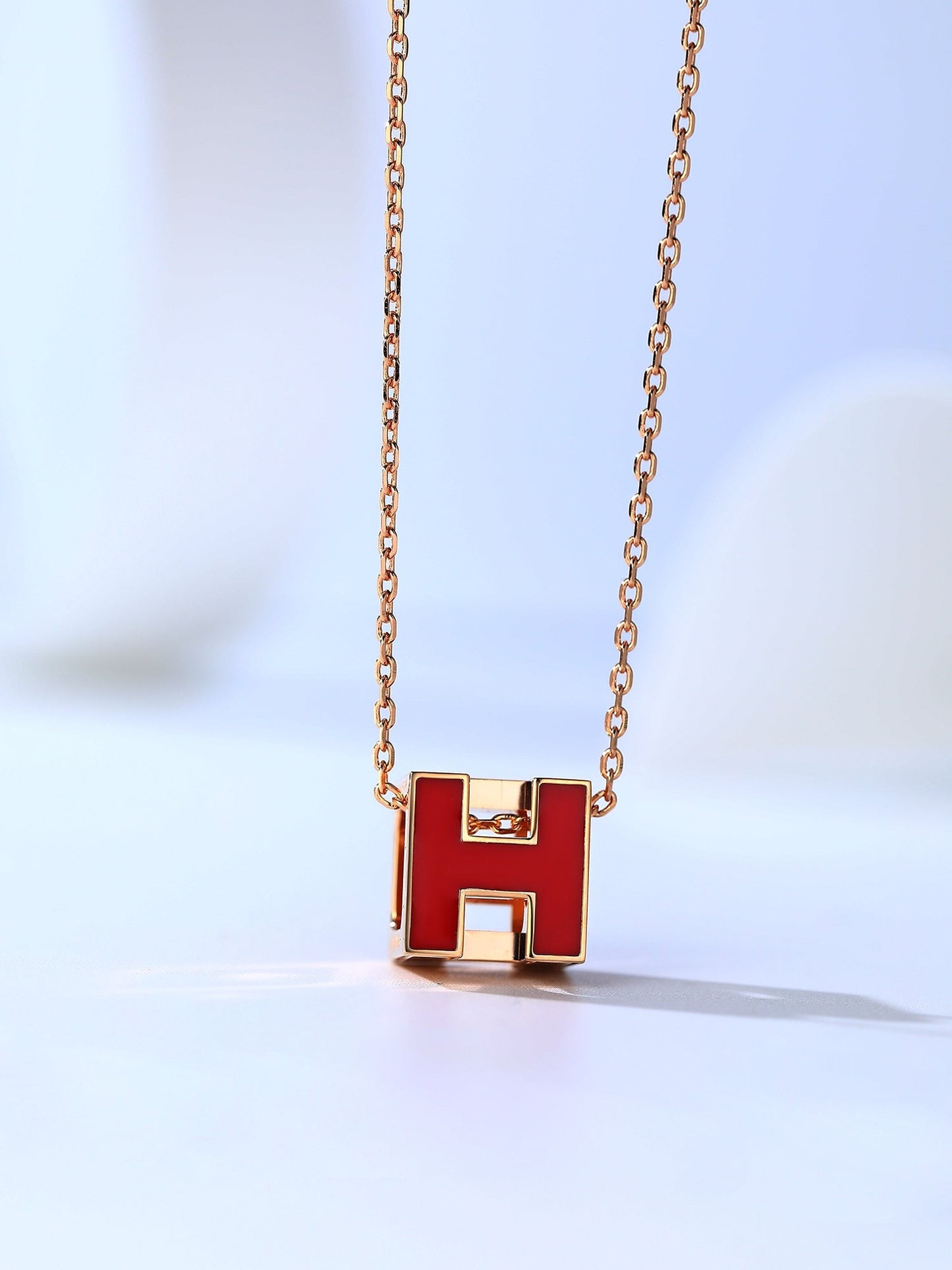 [Am jewelry]H CAGE PINK GOLD NECKLACE