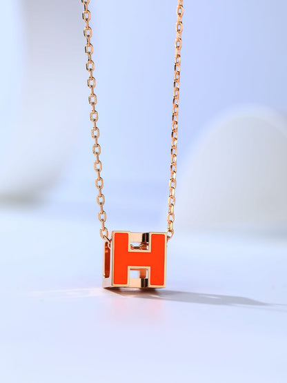 [Am jewelry]H CAGE PINK GOLD NECKLACE