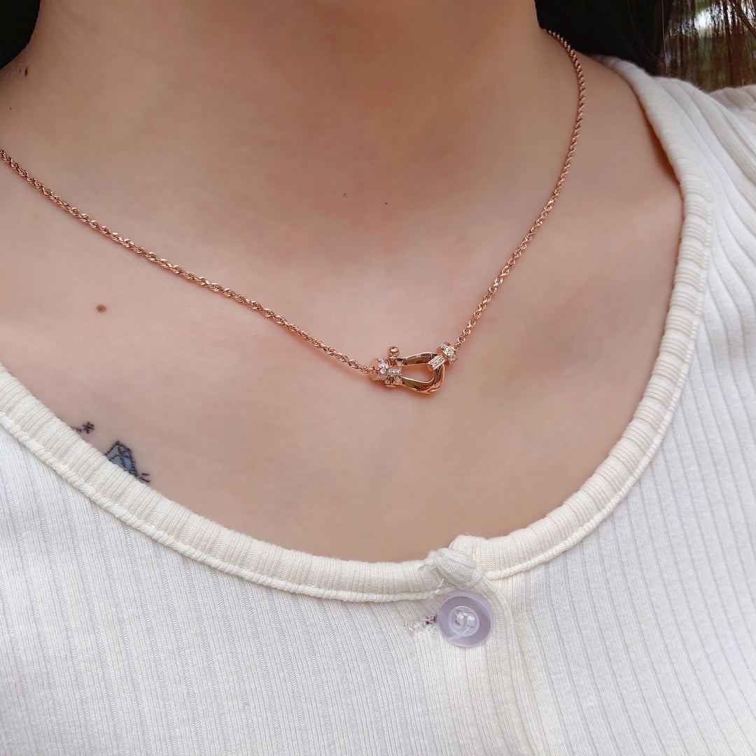 [Am jewelry]FORCE 10 PINK GOLD DIAMOND NECKLACE