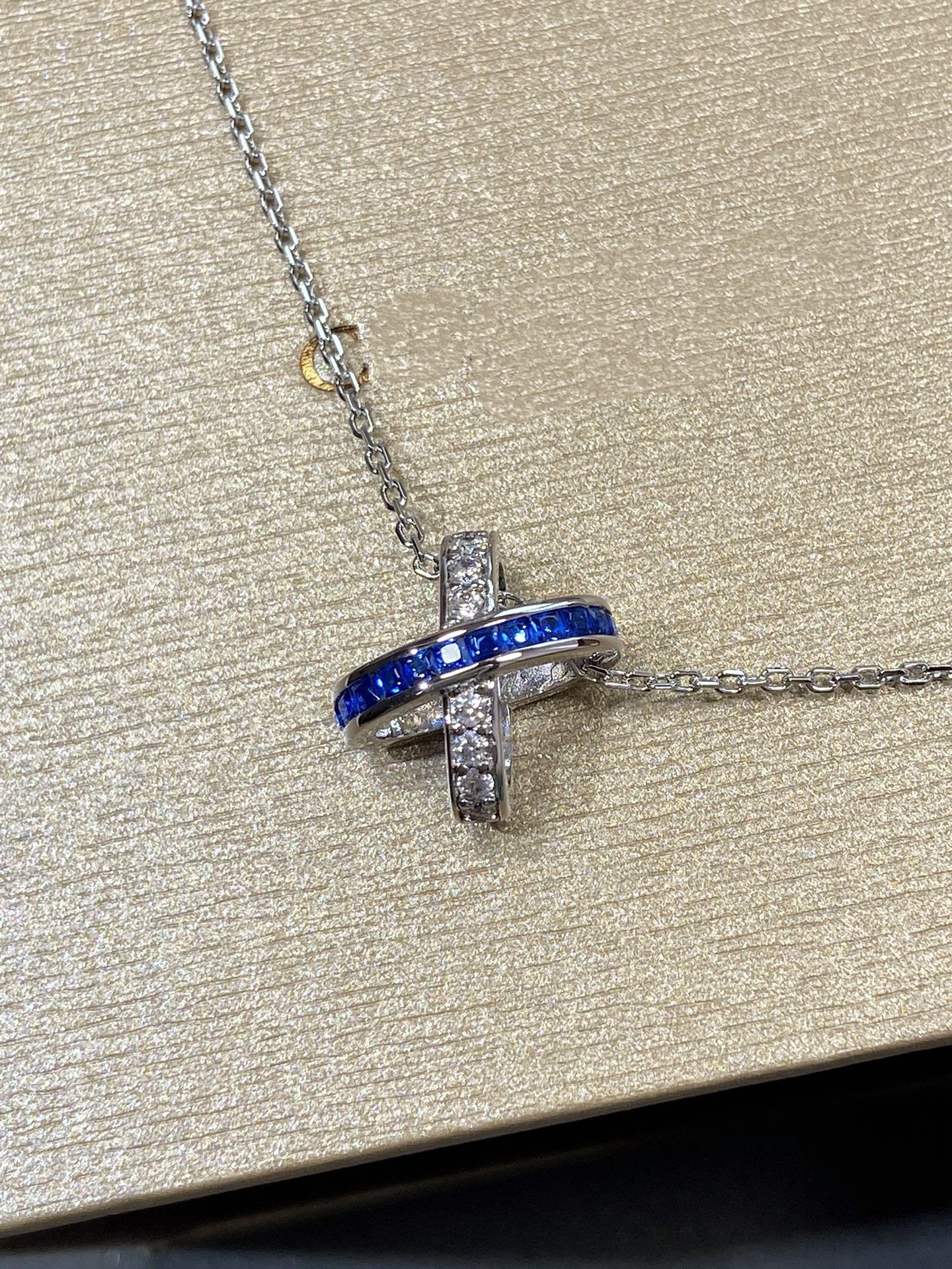 [Am jewelry]LIENS DIAMOND SILVER NECKLACE