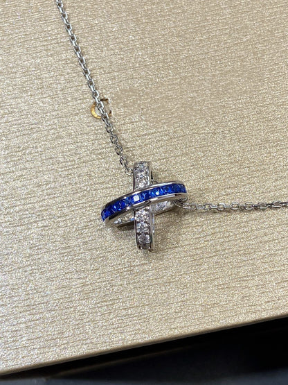 [Am jewelry]LIENS DIAMOND SILVER NECKLACE