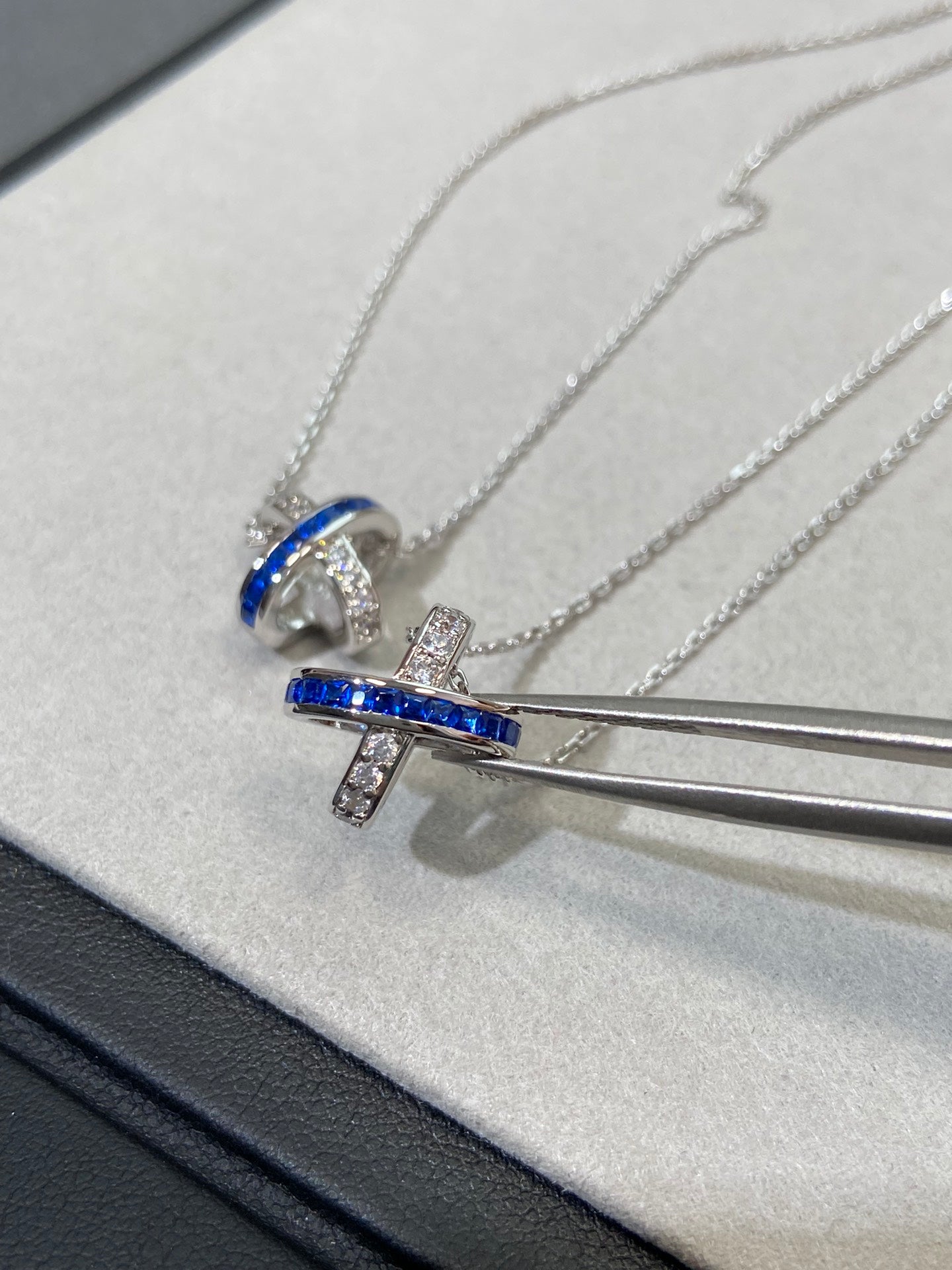 [Am jewelry]LIENS DIAMOND SILVER NECKLACE