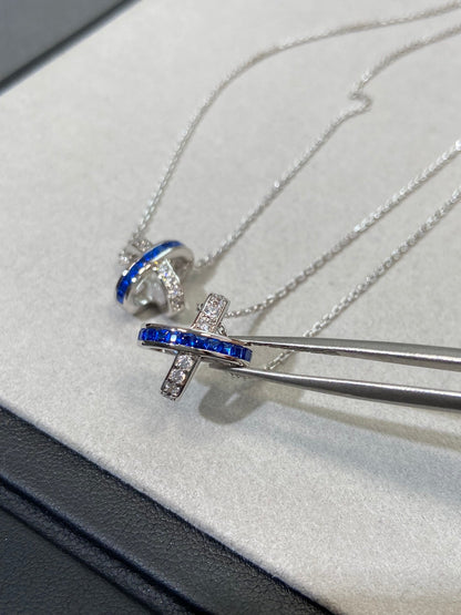 [Am jewelry]LIENS DIAMOND SILVER NECKLACE