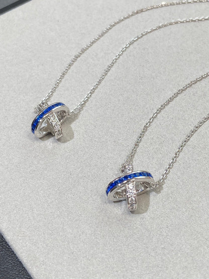 [Am jewelry]LIENS DIAMOND SILVER NECKLACE