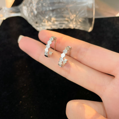 [Am jewelry]BEE LOVE DIAMOND HOOP EARRINGS