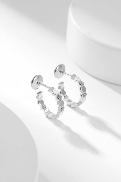 [Am jewelry]BEE LOVE DIAMOND HOOP EARRINGS