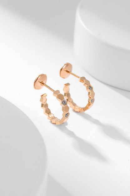[Am jewelry]BEE LOVE DIAMOND HOOP EARRINGS