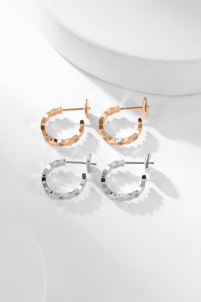 [Am jewelry]BEE LOVE DIAMOND HOOP EARRINGS