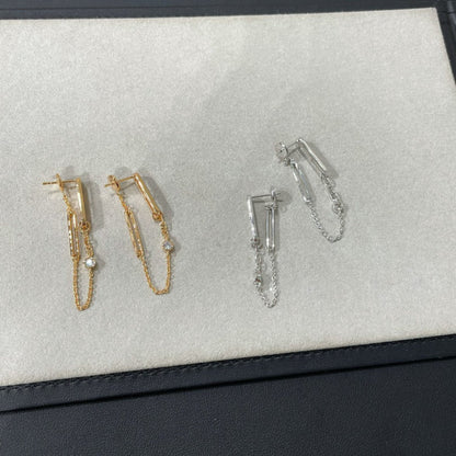 [Am jewelry]CHAINE CHAOS DIAMOND DROP EARRINGS