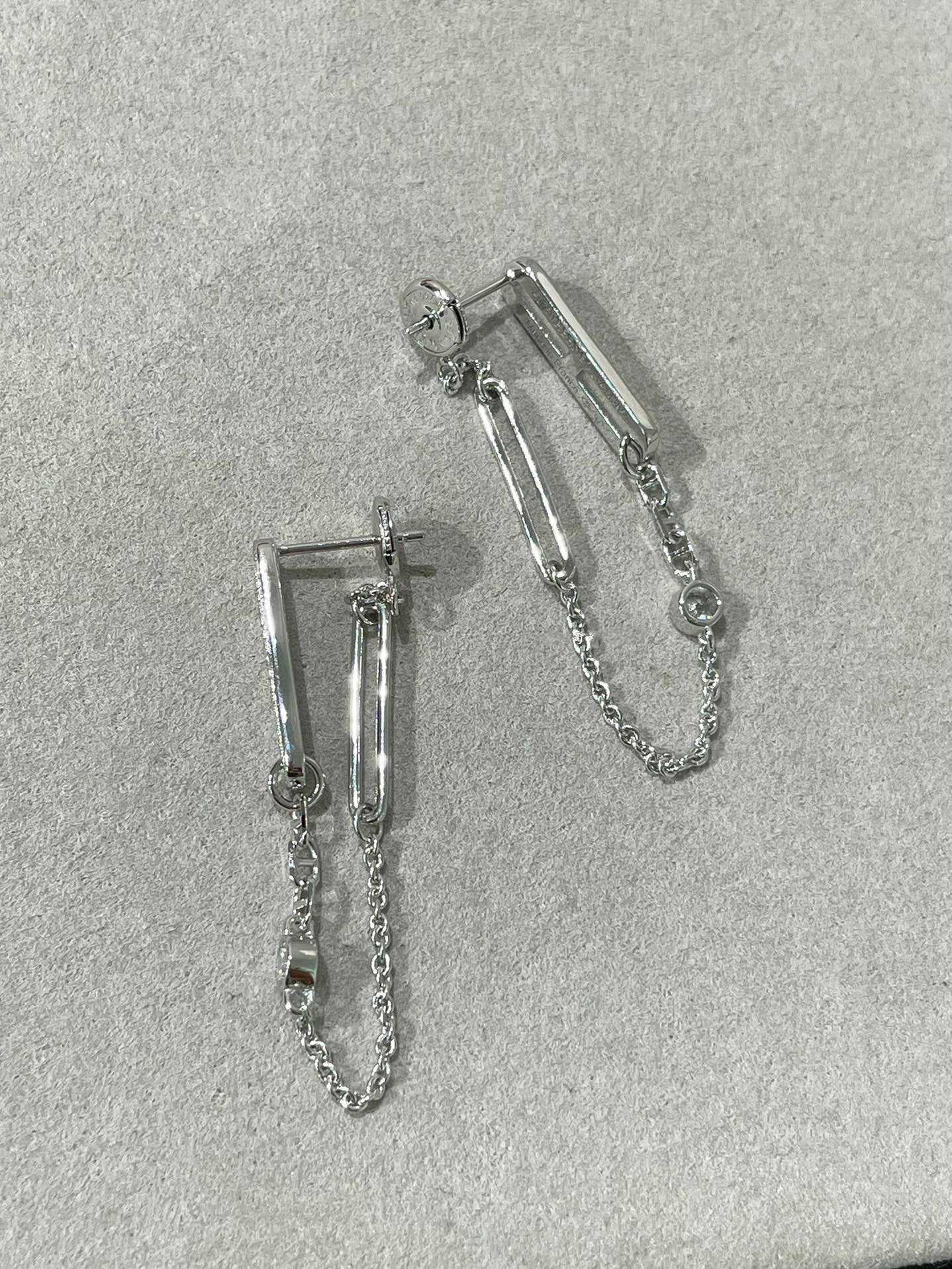 [Am jewelry]CHAINE CHAOS DIAMOND DROP EARRINGS