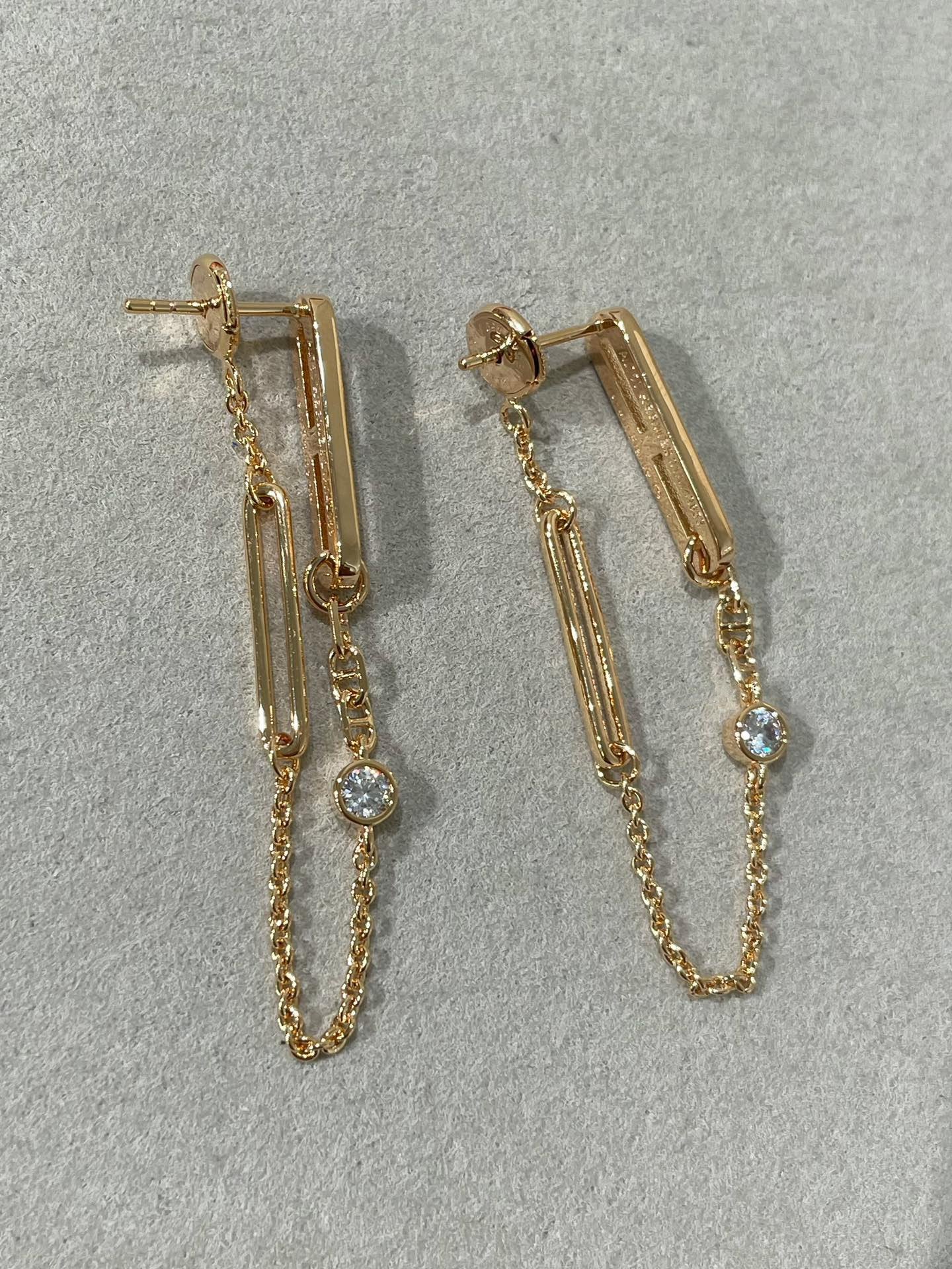[Am jewelry]CHAINE CHAOS DIAMOND DROP EARRINGS