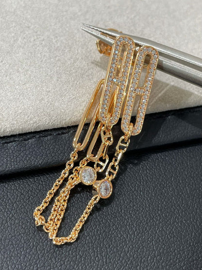 [Am jewelry]CHAINE CHAOS DIAMOND DROP EARRINGS