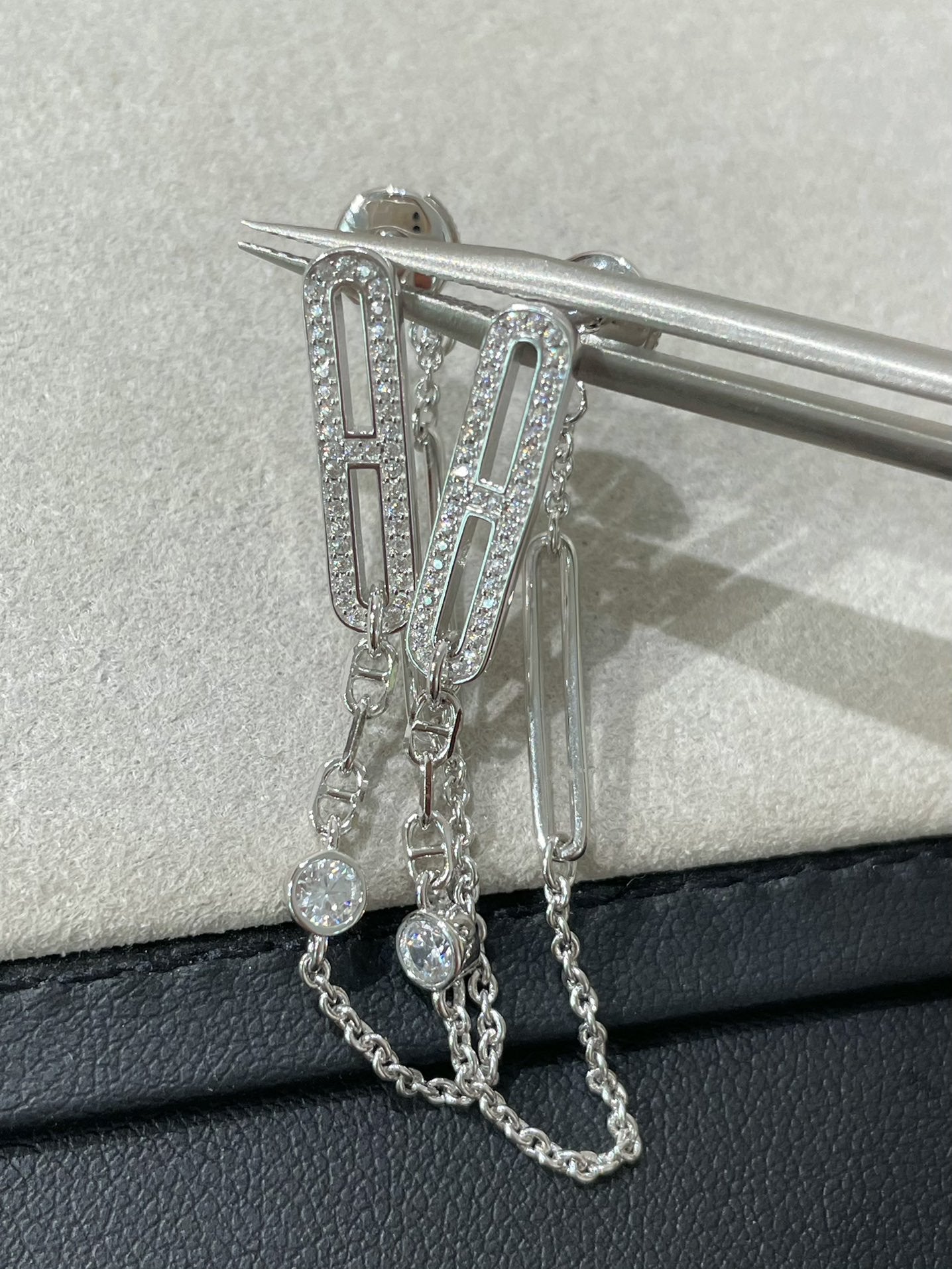[Am jewelry]CHAINE CHAOS DIAMOND DROP EARRINGS