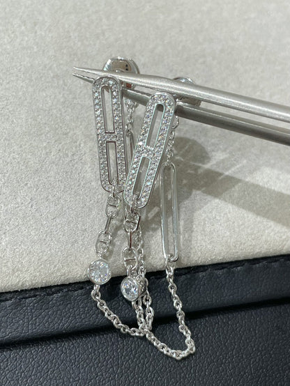 [Am jewelry]CHAINE CHAOS DIAMOND DROP EARRINGS