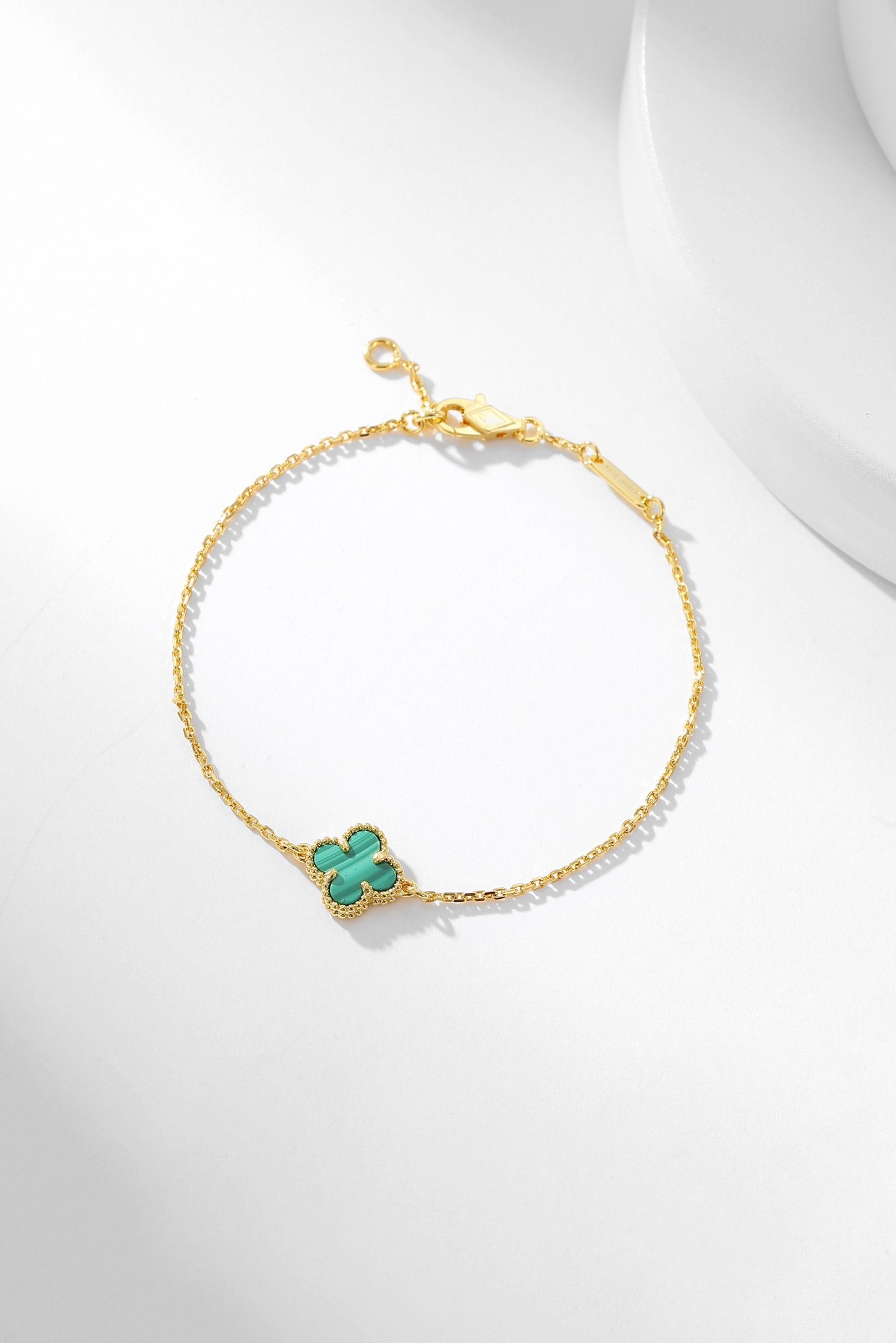[Am jewelry]CLOVER BRACELET MALACHITE 1 MOTIF