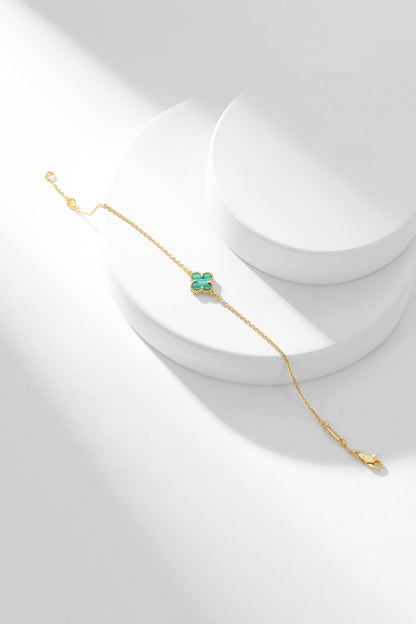 [Am jewelry]CLOVER BRACELET MALACHITE 1 MOTIF