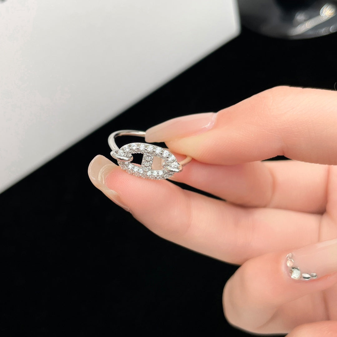 [Am jewelry]RONDE SMALL SILVER DIAMOND RING
