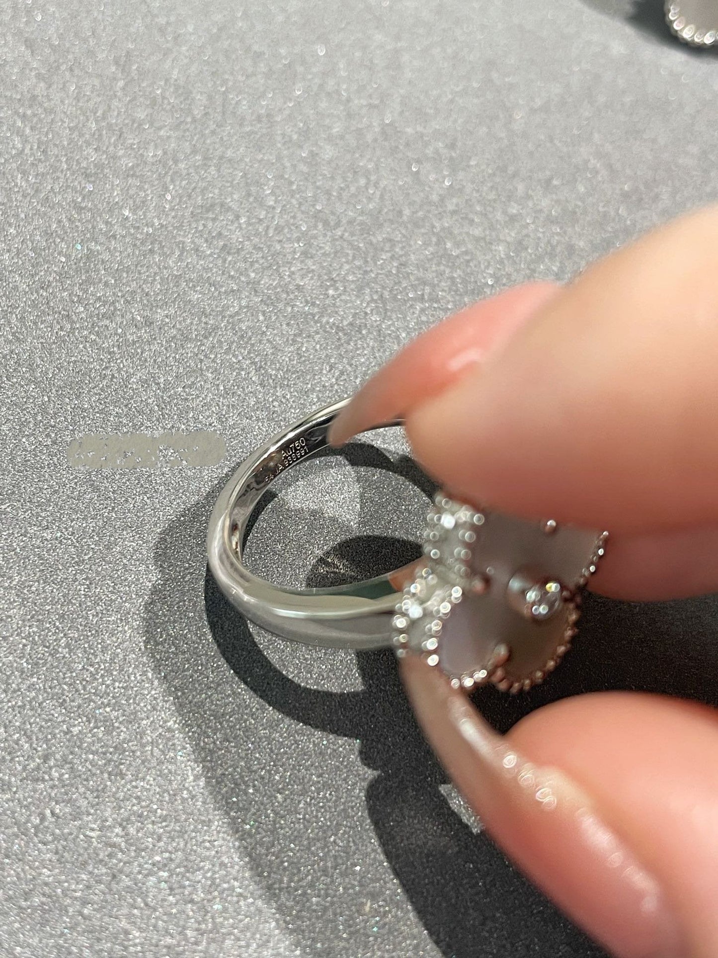 [Am jewelry]CLOVER SILVER MOP DIAMOND RING