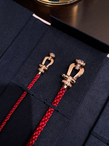 [Am jewelry]FORCE 10 HALF DIAMOND PINK GOLD RED CORDERI LARGE AND MEDIUM MODEL