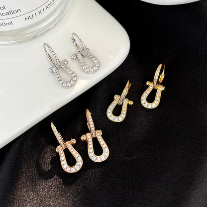 [Am jewelry]FORCE 10 FULL DIAMOND DROP EARRINGS MEDIUM MODEL