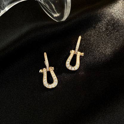 [Am jewelry]FORCE 10 FULL DIAMOND DROP EARRINGS MEDIUM MODEL