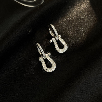 [Am jewelry]FORCE 10 FULL DIAMOND DROP EARRINGS MEDIUM MODEL