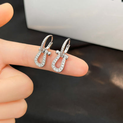 [Am jewelry]FORCE 10 FULL DIAMOND DROP EARRINGS MEDIUM MODEL