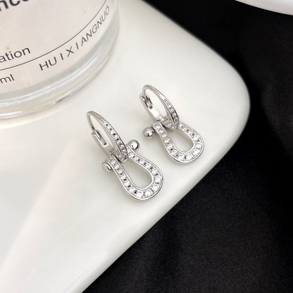 [Am jewelry]FORCE 10 FULL DIAMOND DROP EARRINGS MEDIUM MODEL