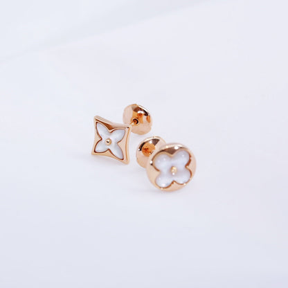 [Am jewelry]STAR AND SUN PINK GOLD MOP STUD EARRINGS