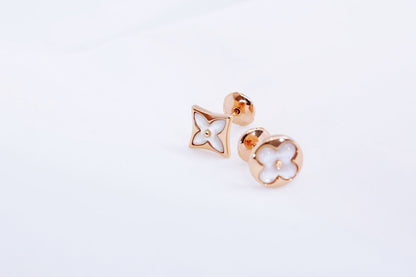 [Am jewelry]STAR AND SUN PINK GOLD MOP STUD EARRINGS