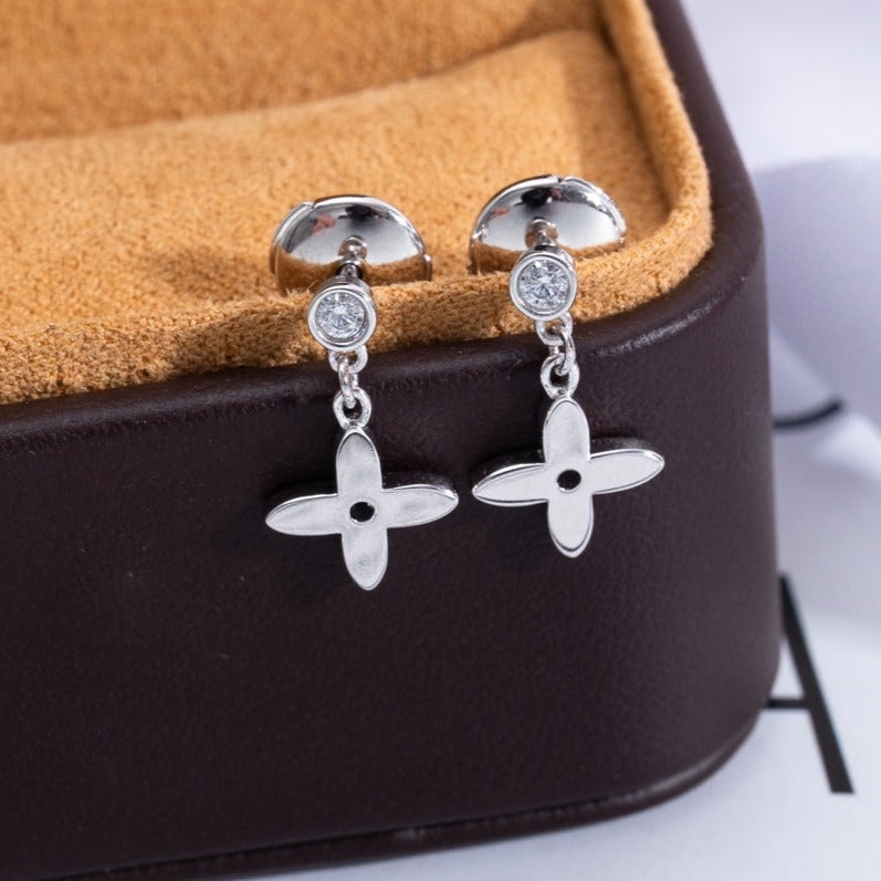 [Am jewelry]VIDYLLE SILVER DIAMOND MINI DROP EARRINGS