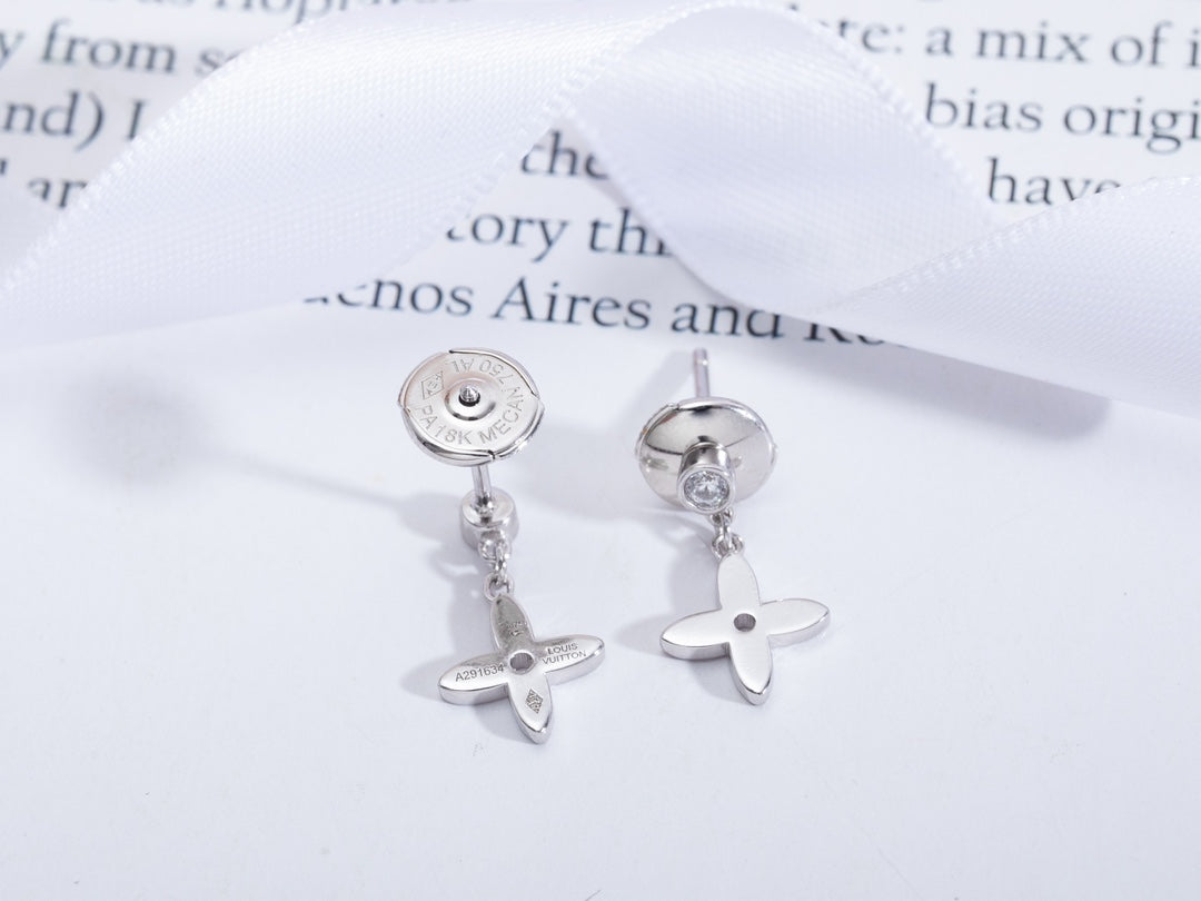 [Am jewelry]VIDYLLE SILVER DIAMOND MINI DROP EARRINGS
