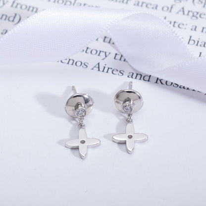 [Am jewelry]VIDYLLE SILVER DIAMOND MINI DROP EARRINGS